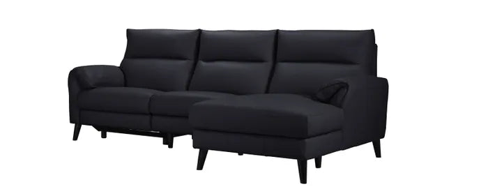 EL Malanie Chaise Leather 3 Seater Sofa