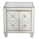 DA Antiqued Mirrored Ribbed 2 Door Bedside Table