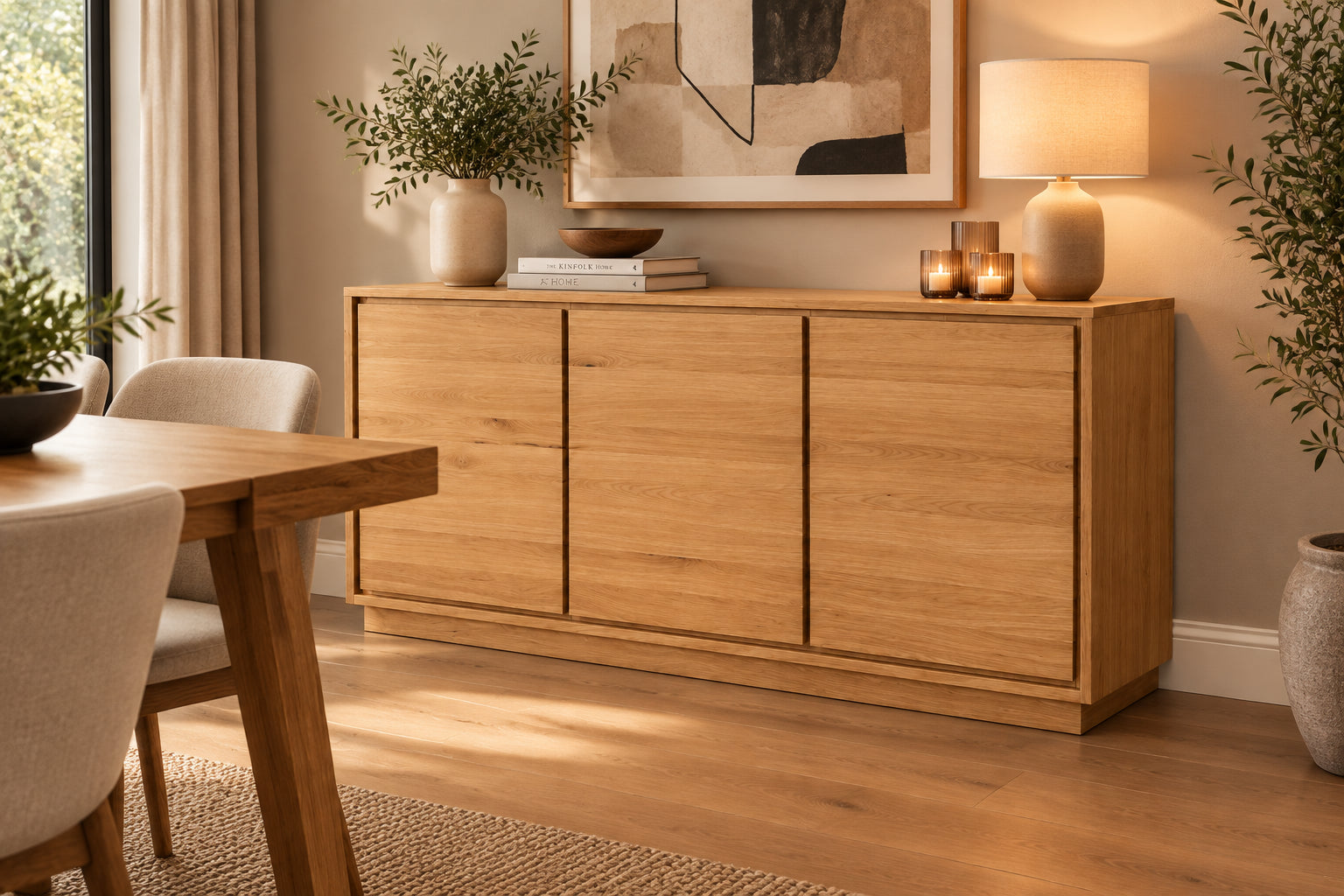 MD Moni Solid Timber 3 Door Buffet