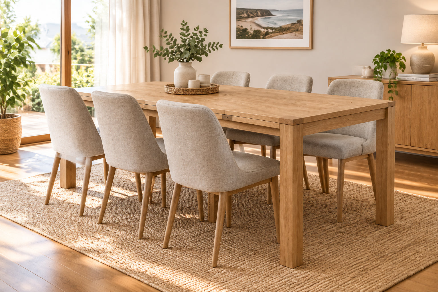 MD Moni Extendable Dining Table Solid Timber