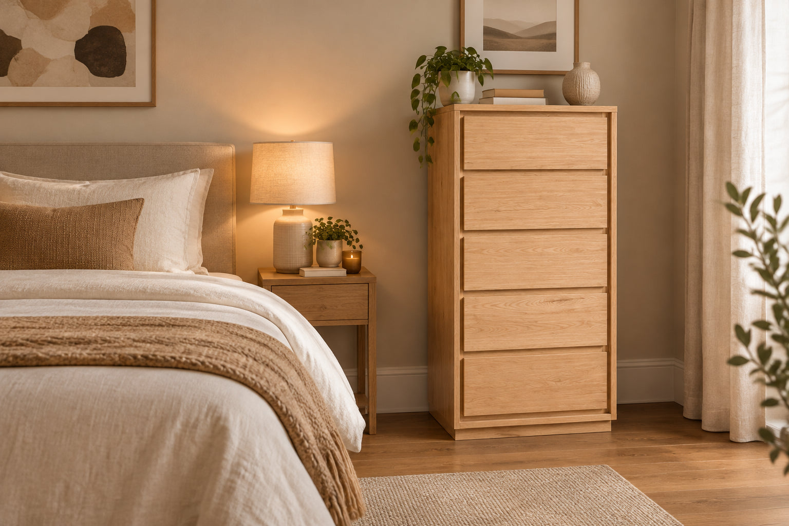 MD Moni Solid Timber Lingerie Chest with 5 Drawers