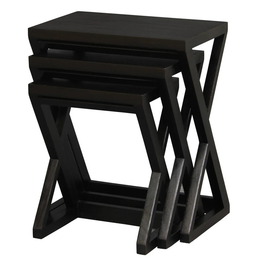 CT Manhattan Solid Mahogany Timber Z Style Nest of Table