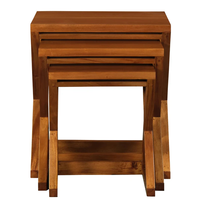 CT Manhattan Solid Mahogany Timber Z Style Nest of Table