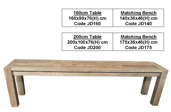MF Madrid Recycled Elm Timber Dining Table