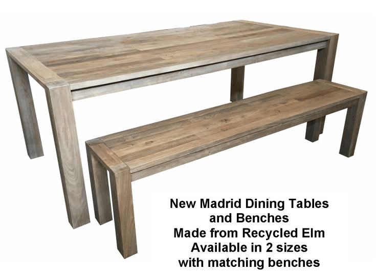 MF Madrid Recycled Elm Timber Bench