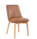 MD Novart Genuine Leaher Upholstered Timber Leg Dining Chair