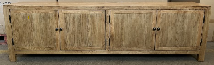 MF Oak TV Unit 4 Doors Solid Timber