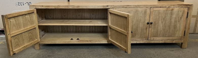 MF Oak TV Unit 4 Doors Solid Timber