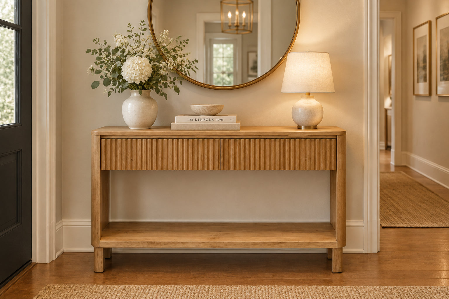 MD Oscar Solid Timber 2 Drawer Hall Table