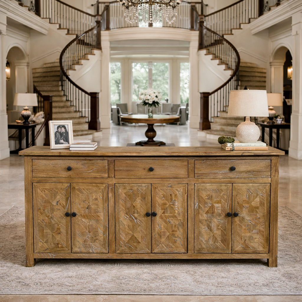 MF Kensington Solid Timber 3 Drawer 6 Door Buffet