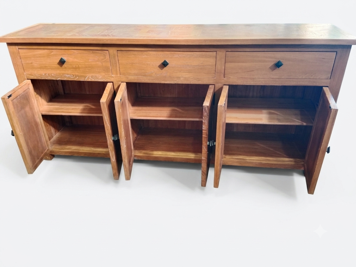 MF Kensington Solid Timber 3 Drawer 6 Door Buffet