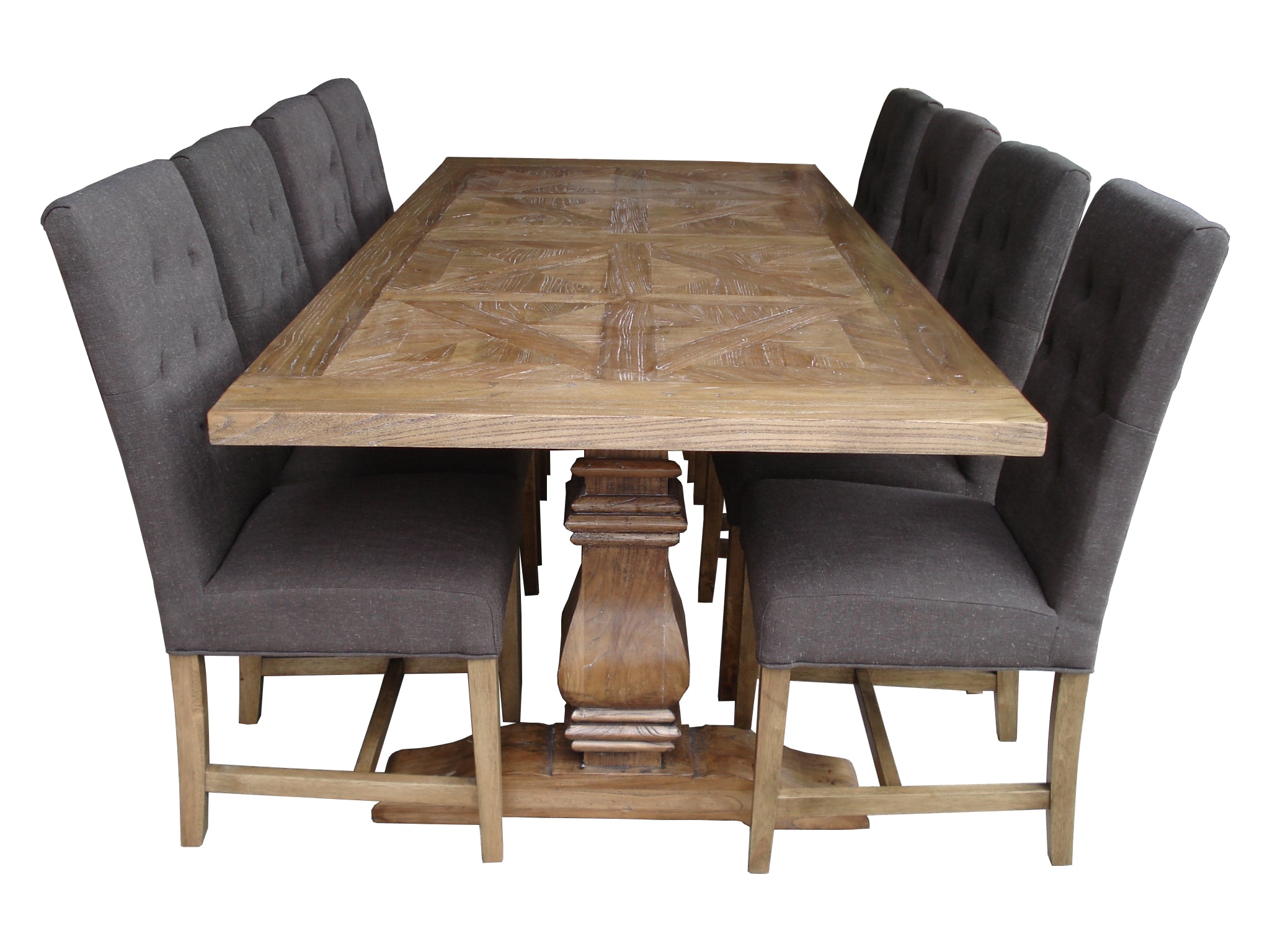 MF Kensington Solid Elm Timber Dining Table