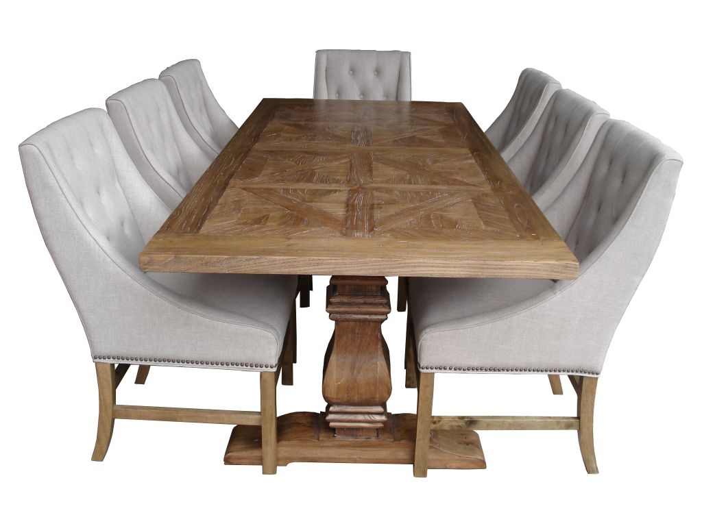 MF Kensington Solid Elm Timber Dining Table