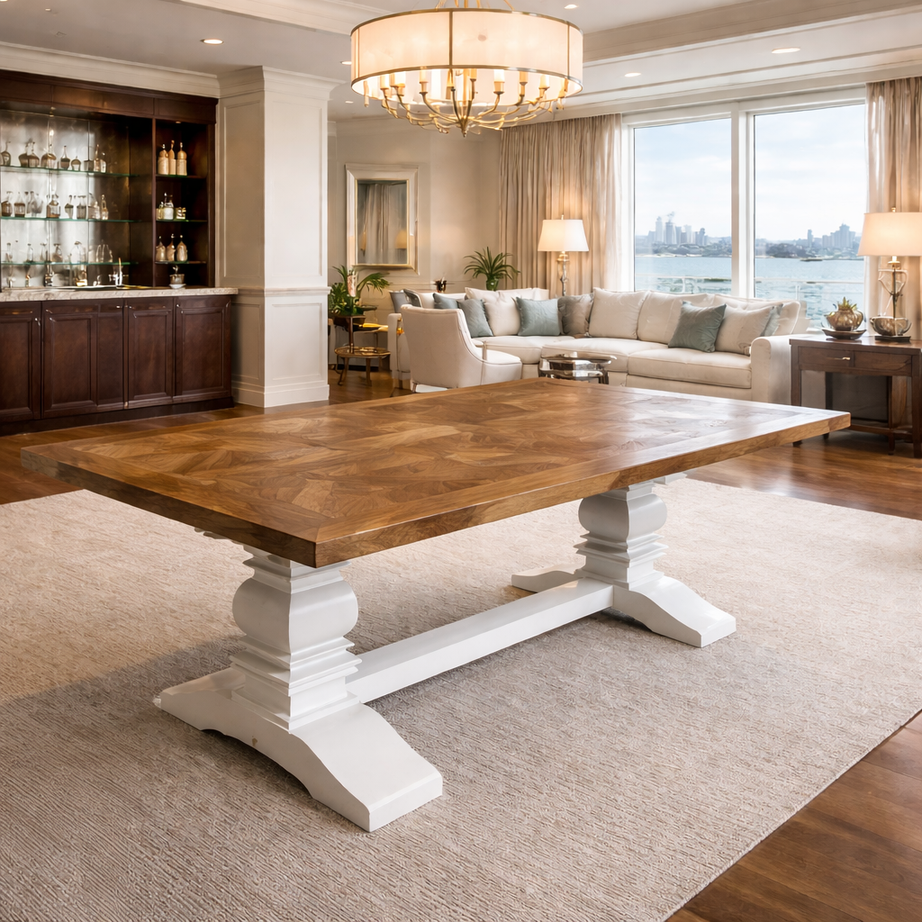 MF Kensington Solid Elm Timber Dining Table
