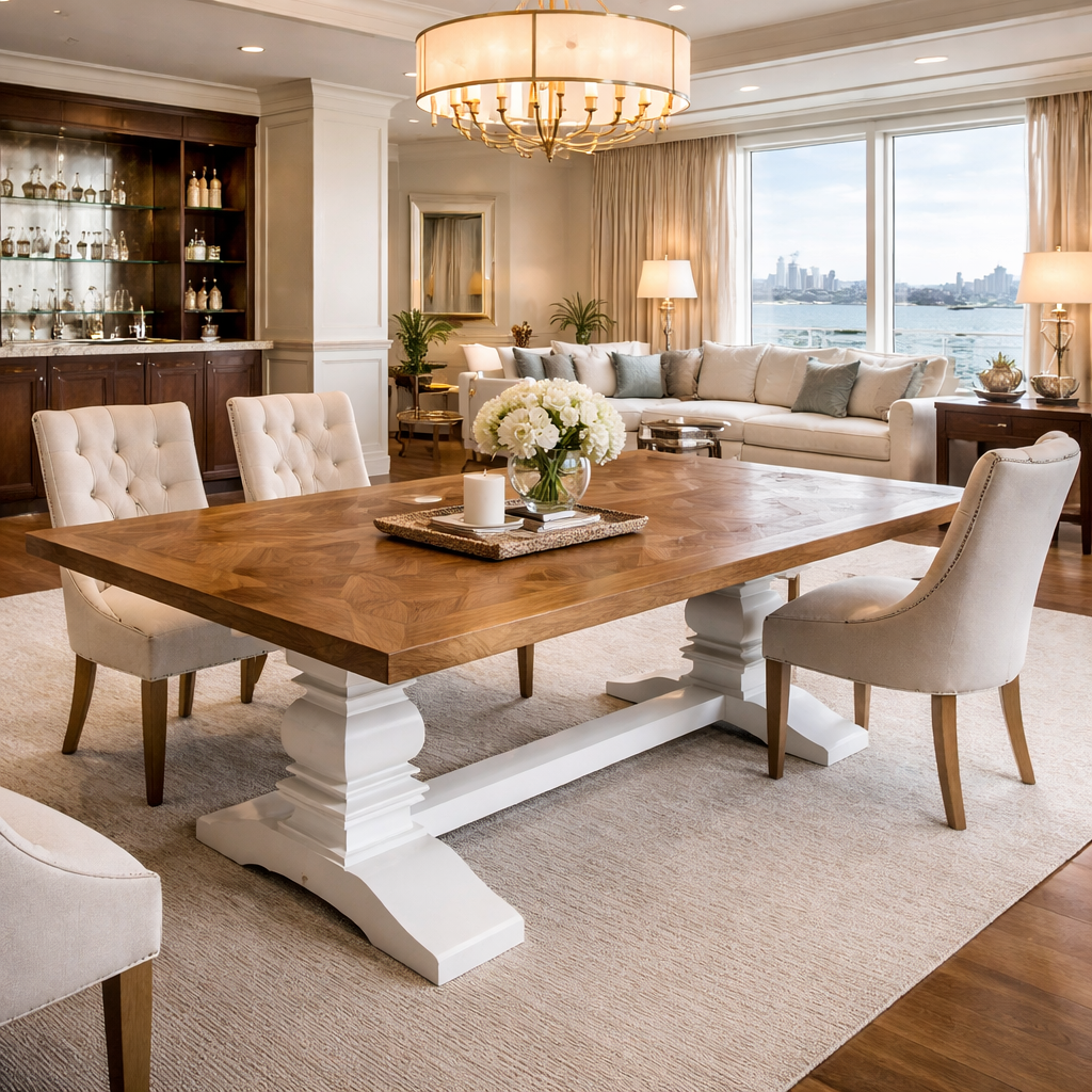 MF Kensington Solid Elm Timber Dining Table