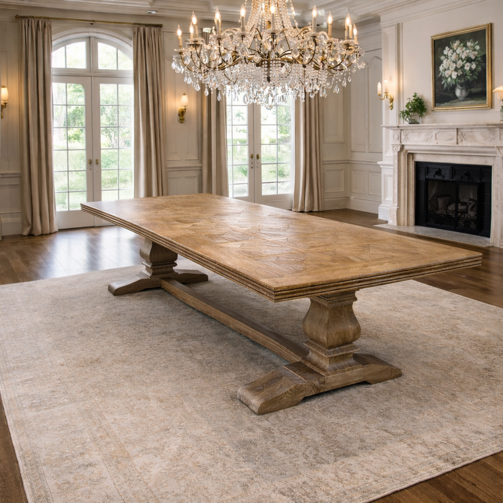 MF Kensington Solid Elm Timber Royal Dining Table