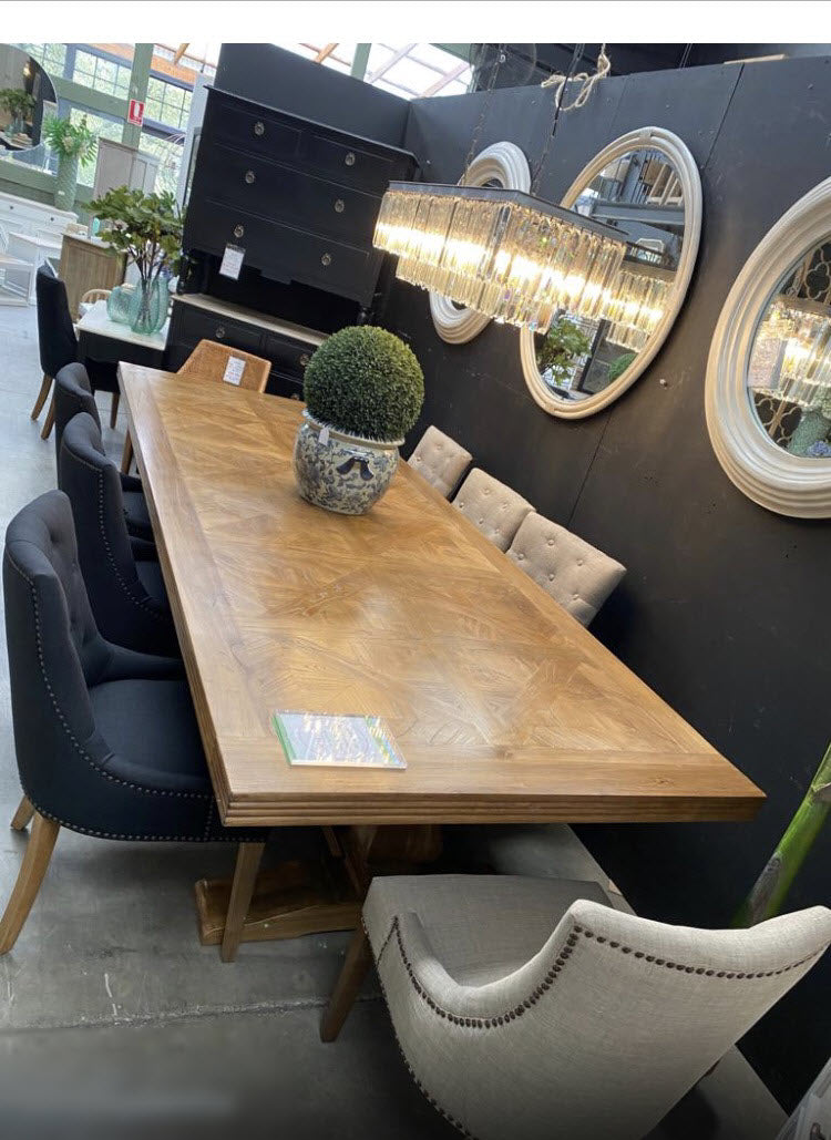 MF Kensington Solid Elm Timber Royal Dining Table