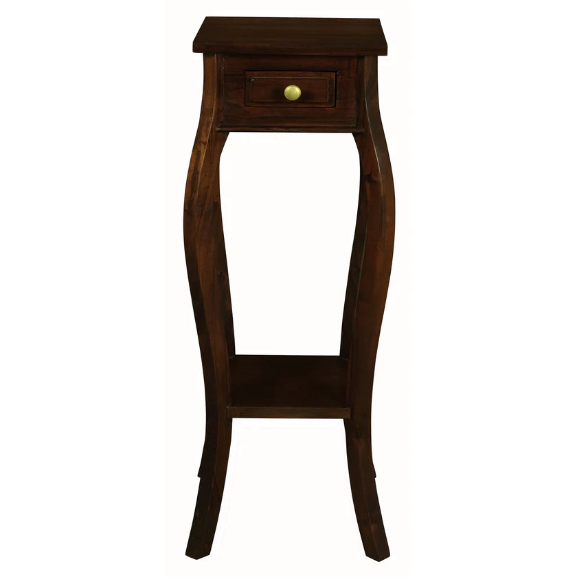 CT Queen Ann Solid Timber 1 Drawer Cabriol Leg Plant Stand