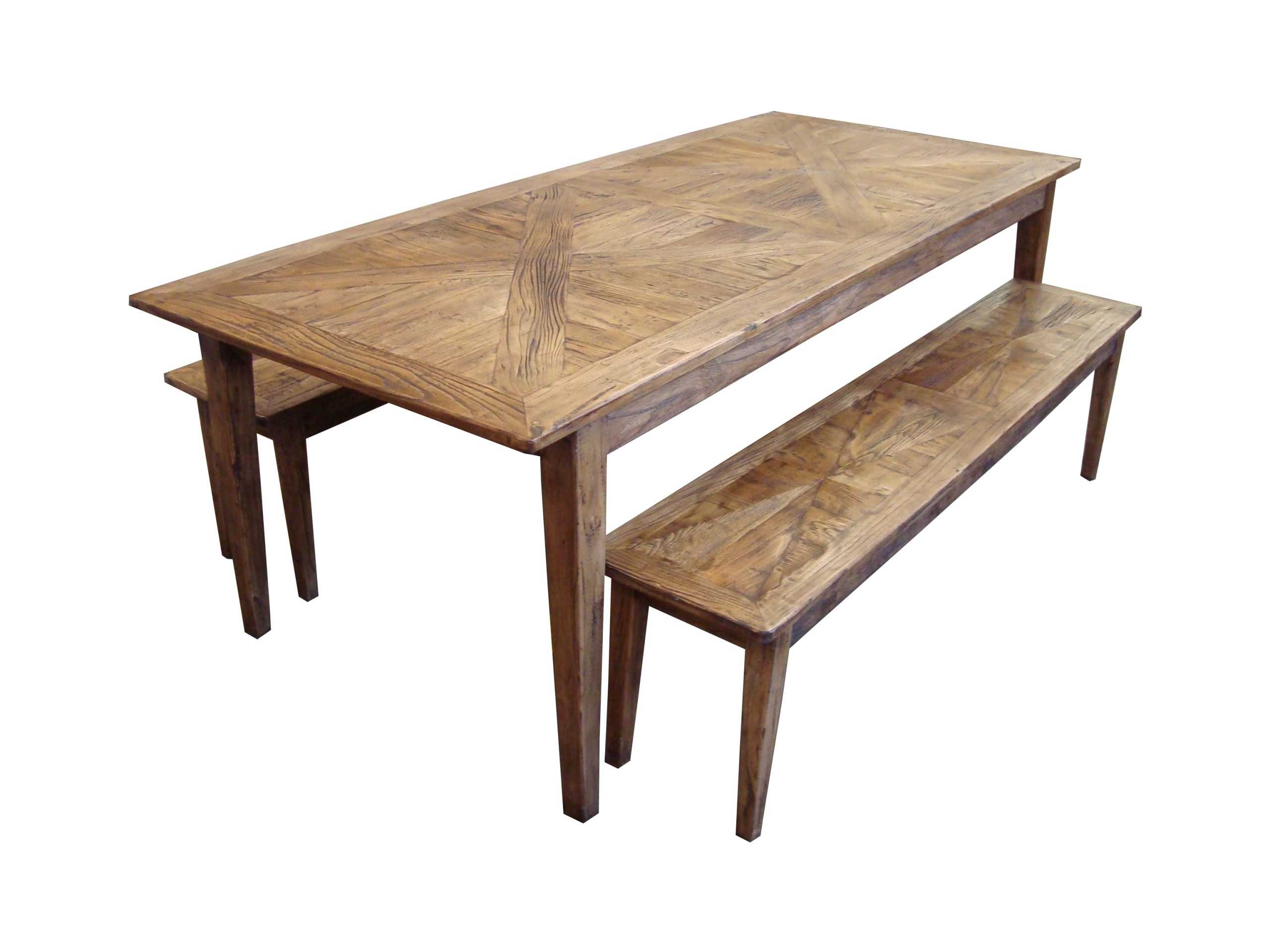 MF Parquetry Recycled Elm Timber Dining Table