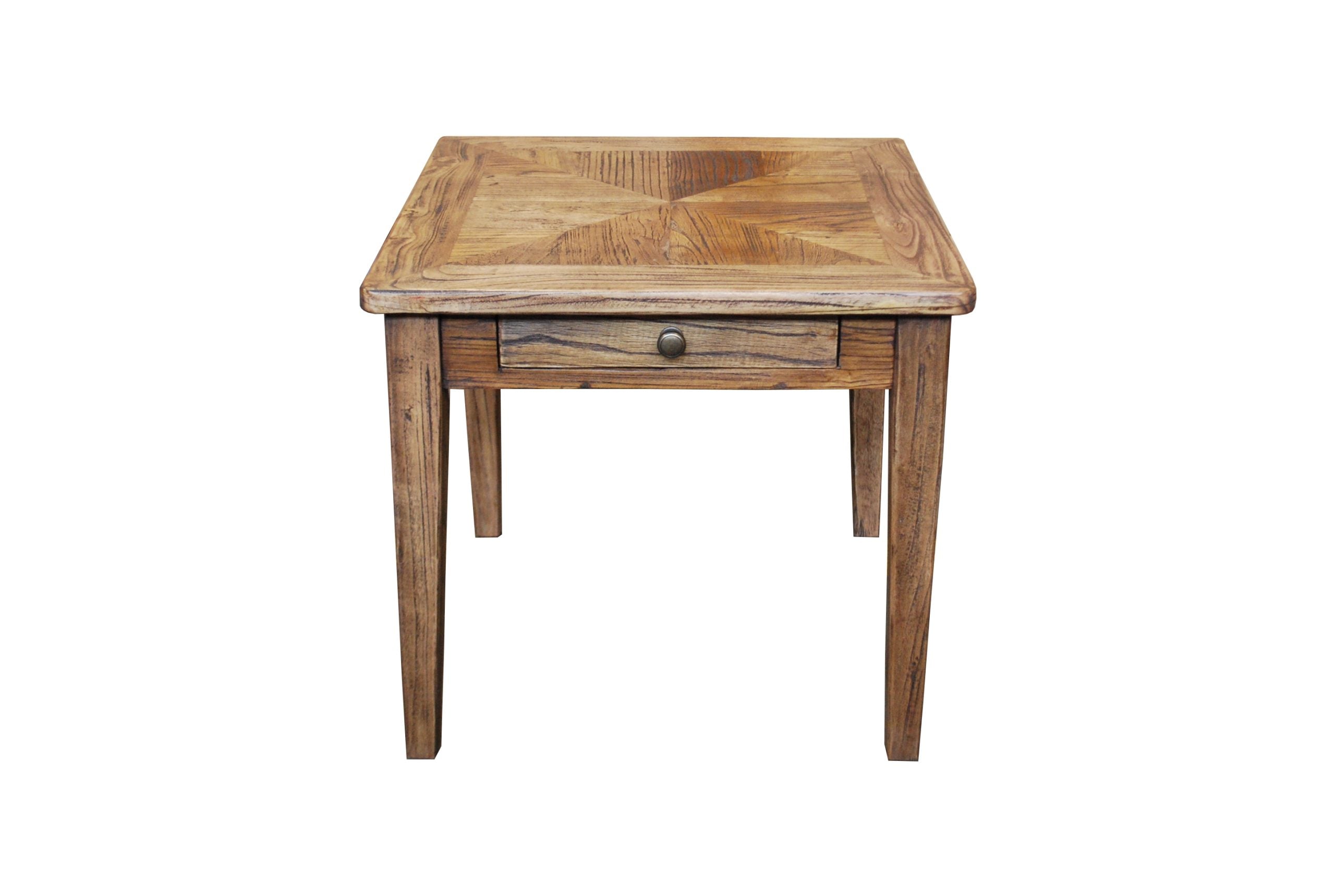 MF Parquetry Recycled Elm Timber 1 Drawer Side Table