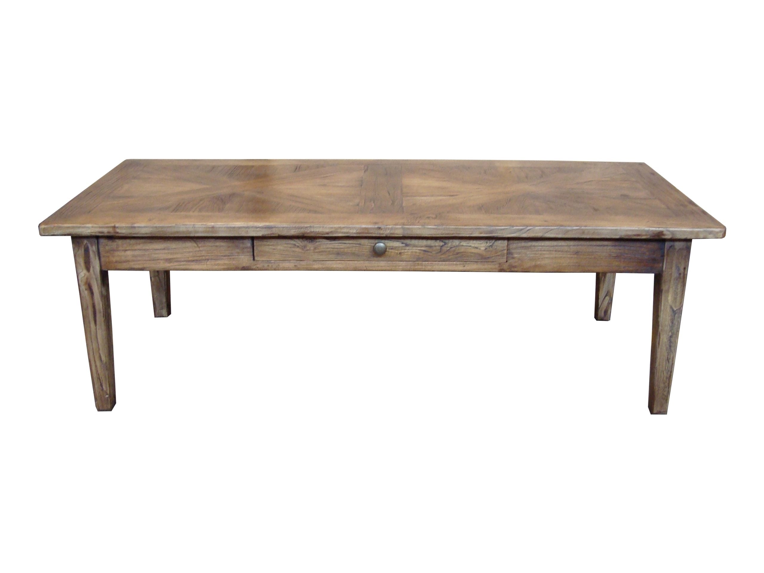 MF Parquetry Recycled Elm Timber 1 Drawer Coffee Table