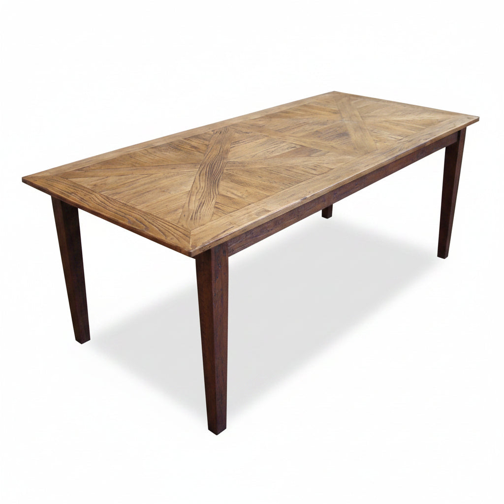 MF Parquetry Recycled Elm Timber Dining Table