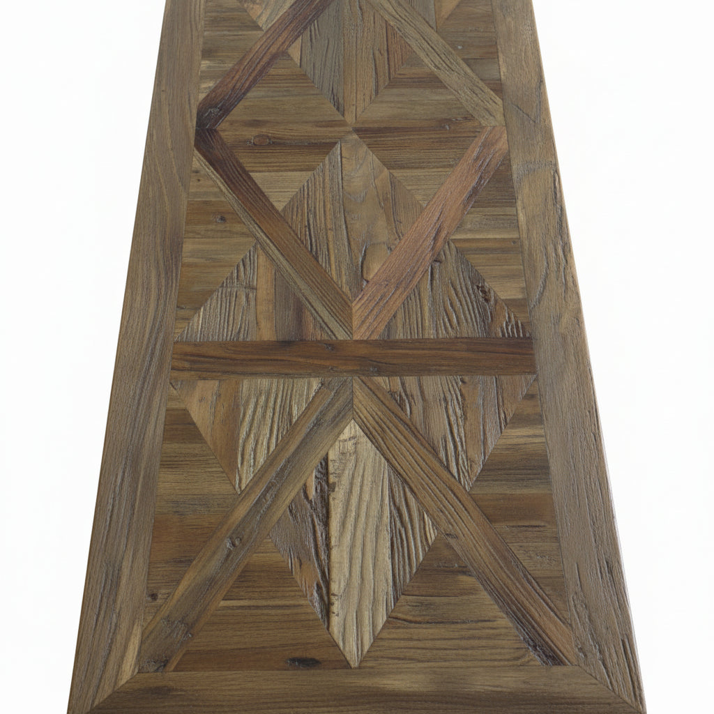 MF Parquetry Recycled Elm Timber 3 Drawer TV Unit