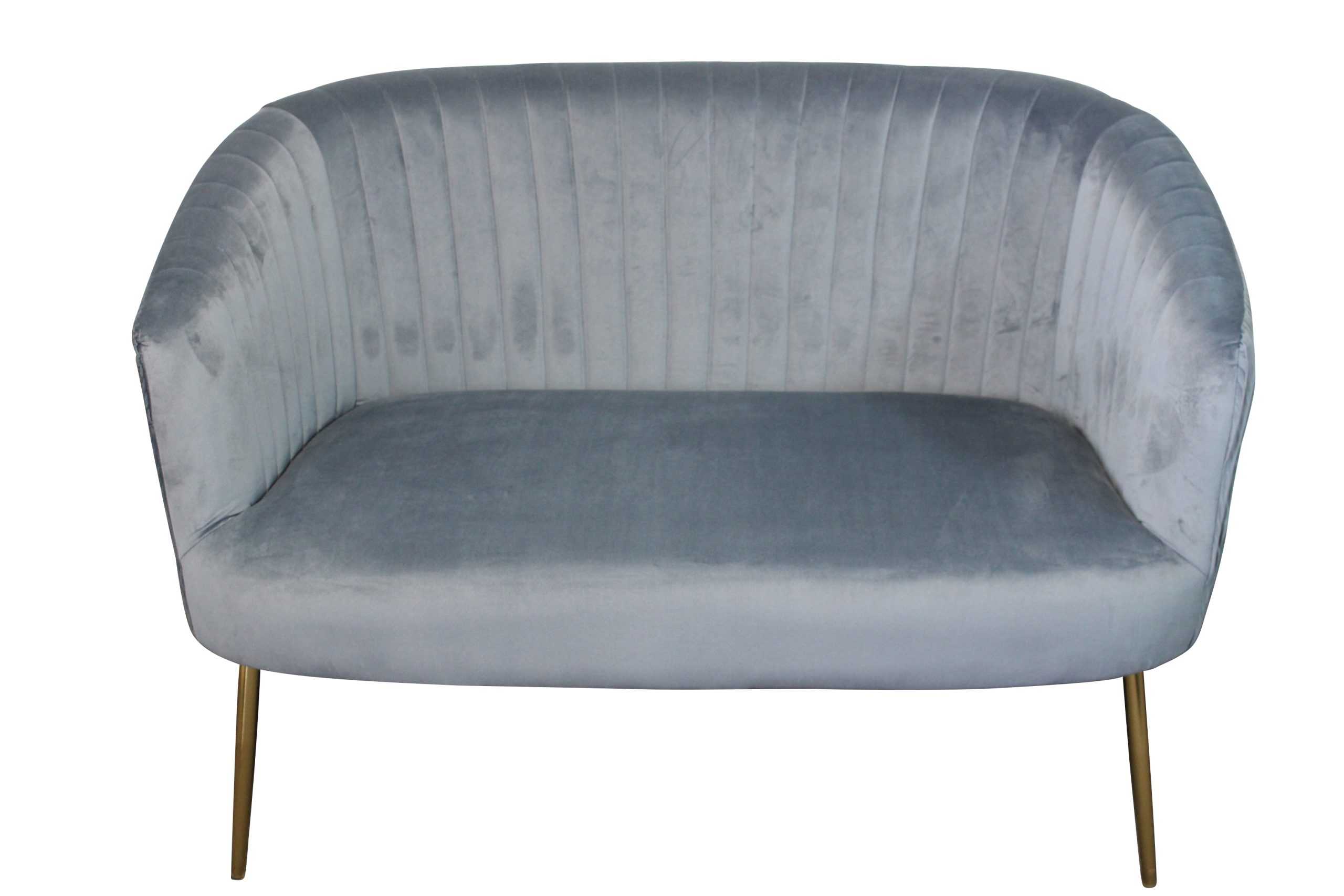BT Perla Velvet Upholstered Fluted Back 2 Seater Armchair