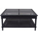 DA Polo Glass Top Square Coffee Table with Shelf