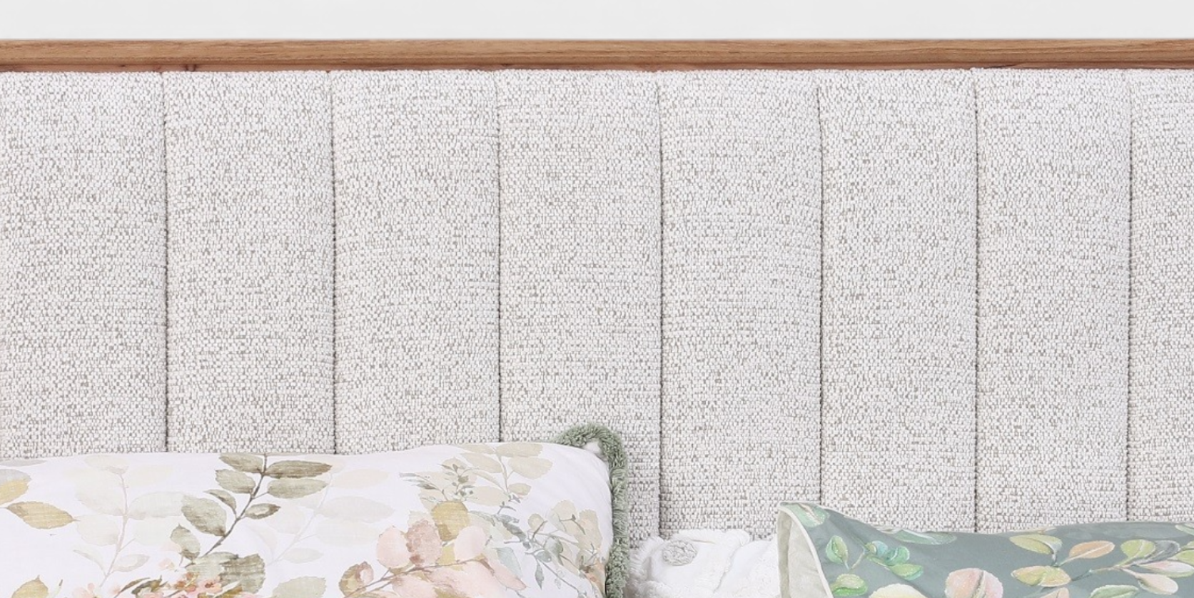 MD Prado Solid Timber Fabric Upholstered King Bed