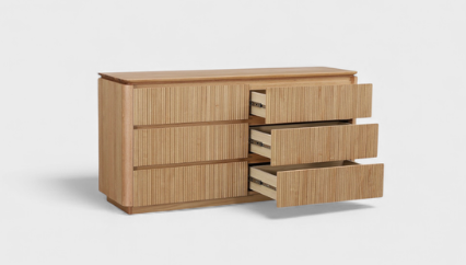 MD Prada Solid Timber 6 Drawer Low Chest