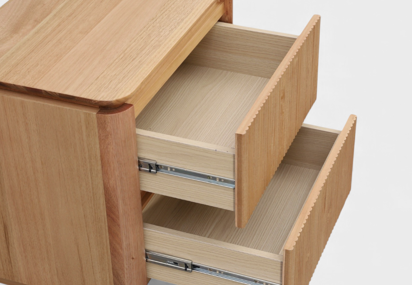 MD Prado Solid Timber 2 Drawer Bedside Table