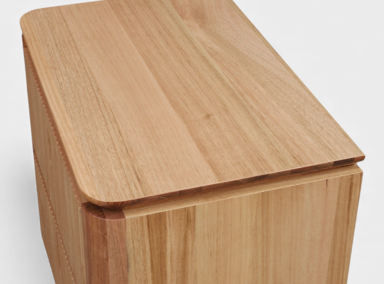 MD Prado Solid Timber 2 Drawer Bedside Table