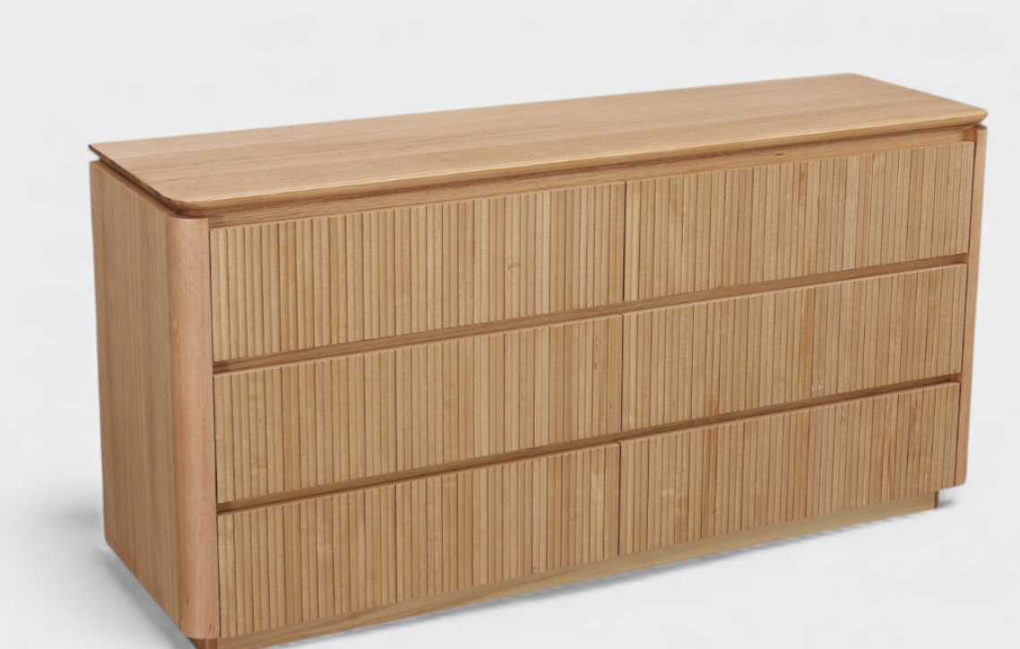 MD Prado Solid Timber 6 Drawer Low Chest
