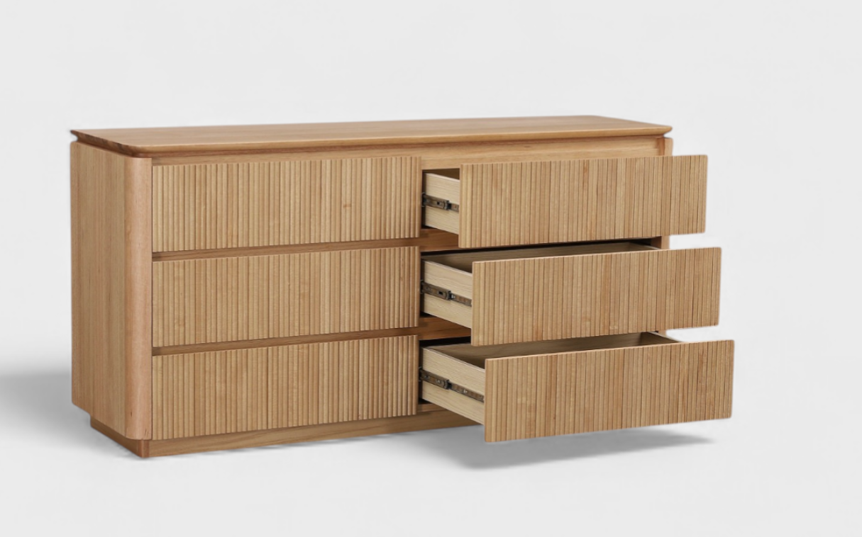 MD Prado Solid Timber 6 Drawer Low Chest
