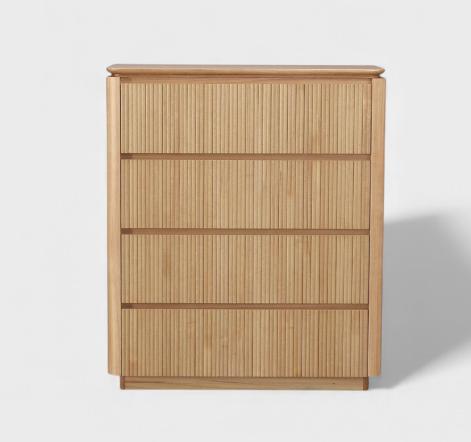 MD Prado Solid Timber 4 Drawer Tallboy