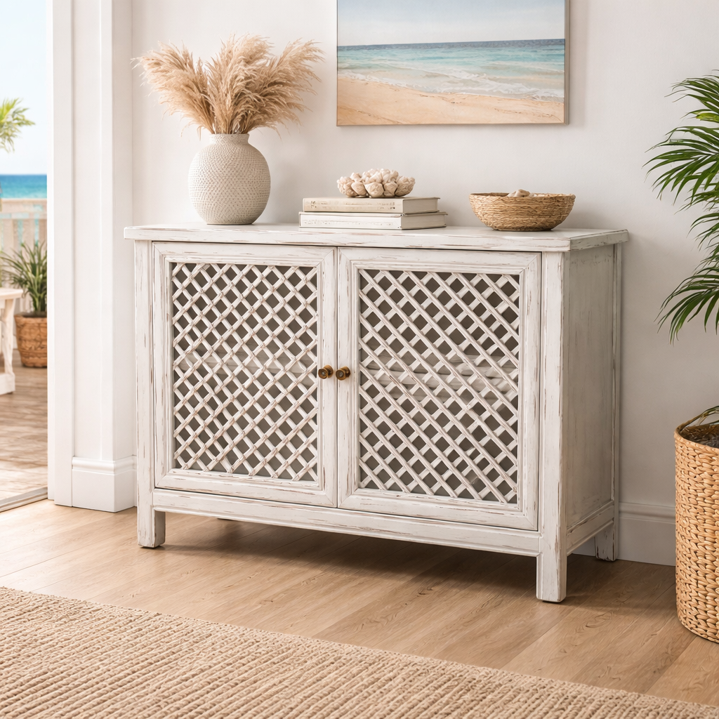 MF Raffles Recycled Elm Timber 2 Door Cabinet