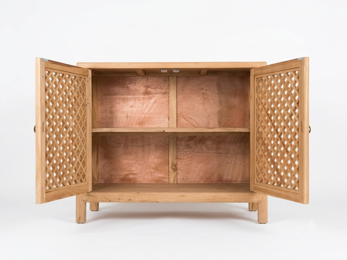 MF Raffles Recycled Elm Timber 2 Door Cabinet