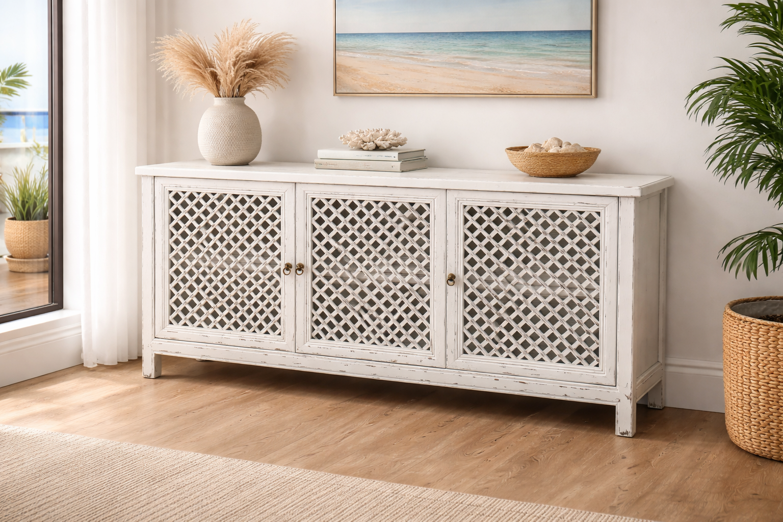 MF Raffles Recycled Elm Timber 3 Door Buffet
