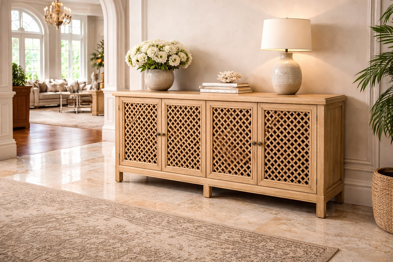 MF Raffles Recycled Elm Timber 4 Door Buffet