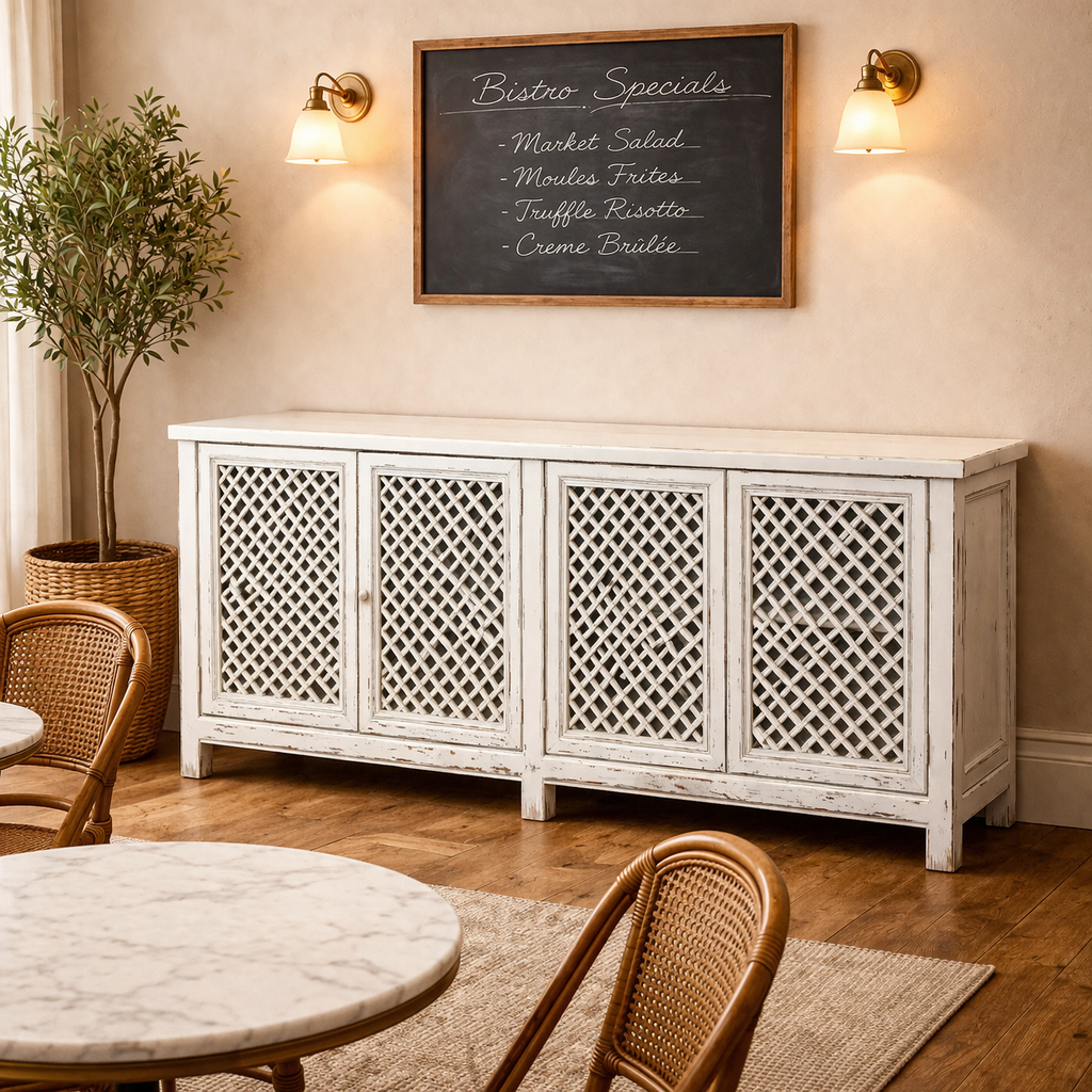 MF Raffles Recycled Elm Timber 4 Door Buffet