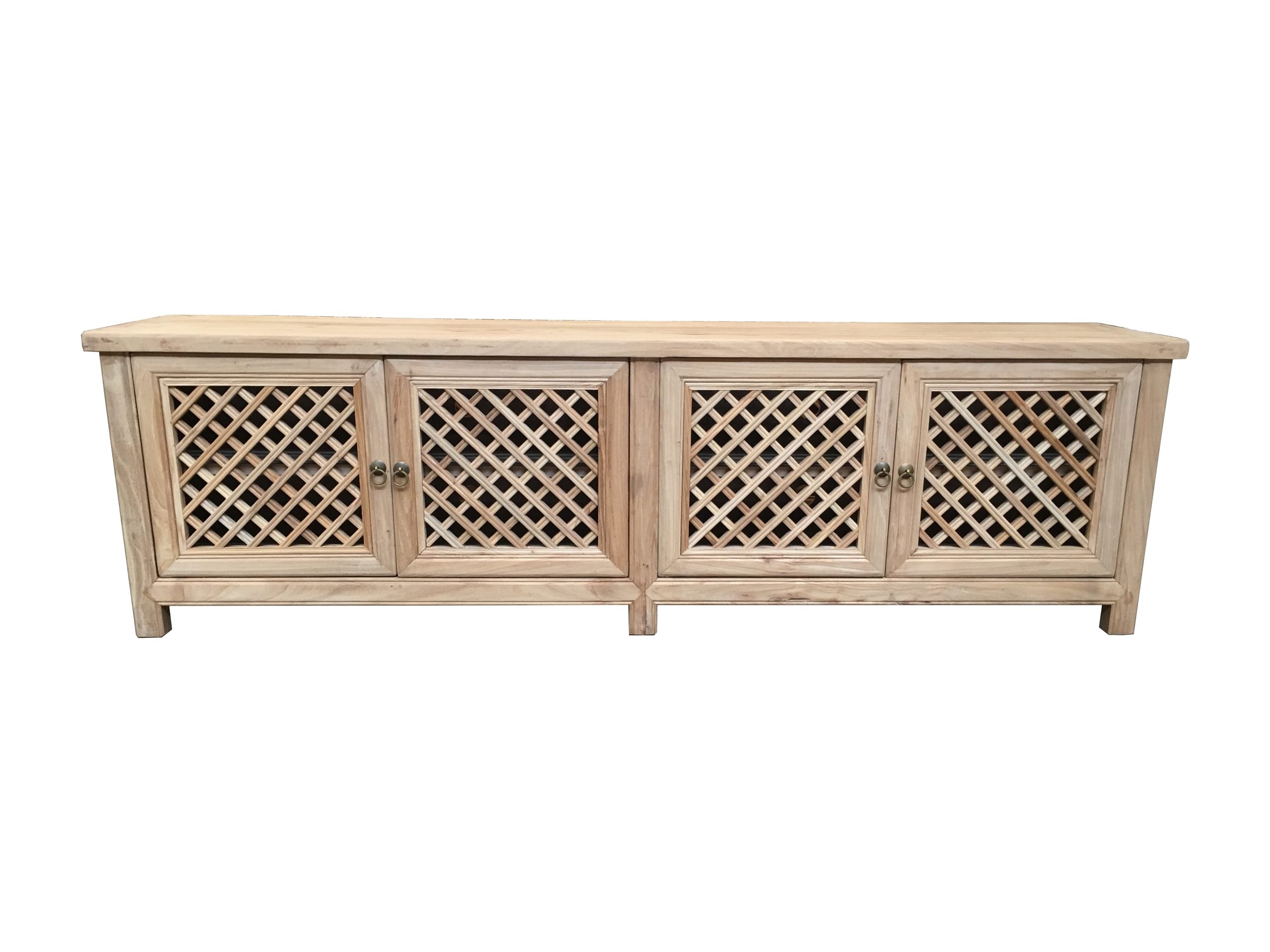 MF Raffles Recycled Timber Lattice 4 Door TV Unit