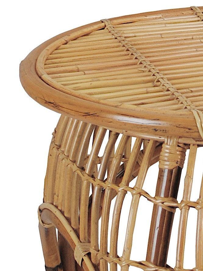 CR Bowen Rattan Round Side Table