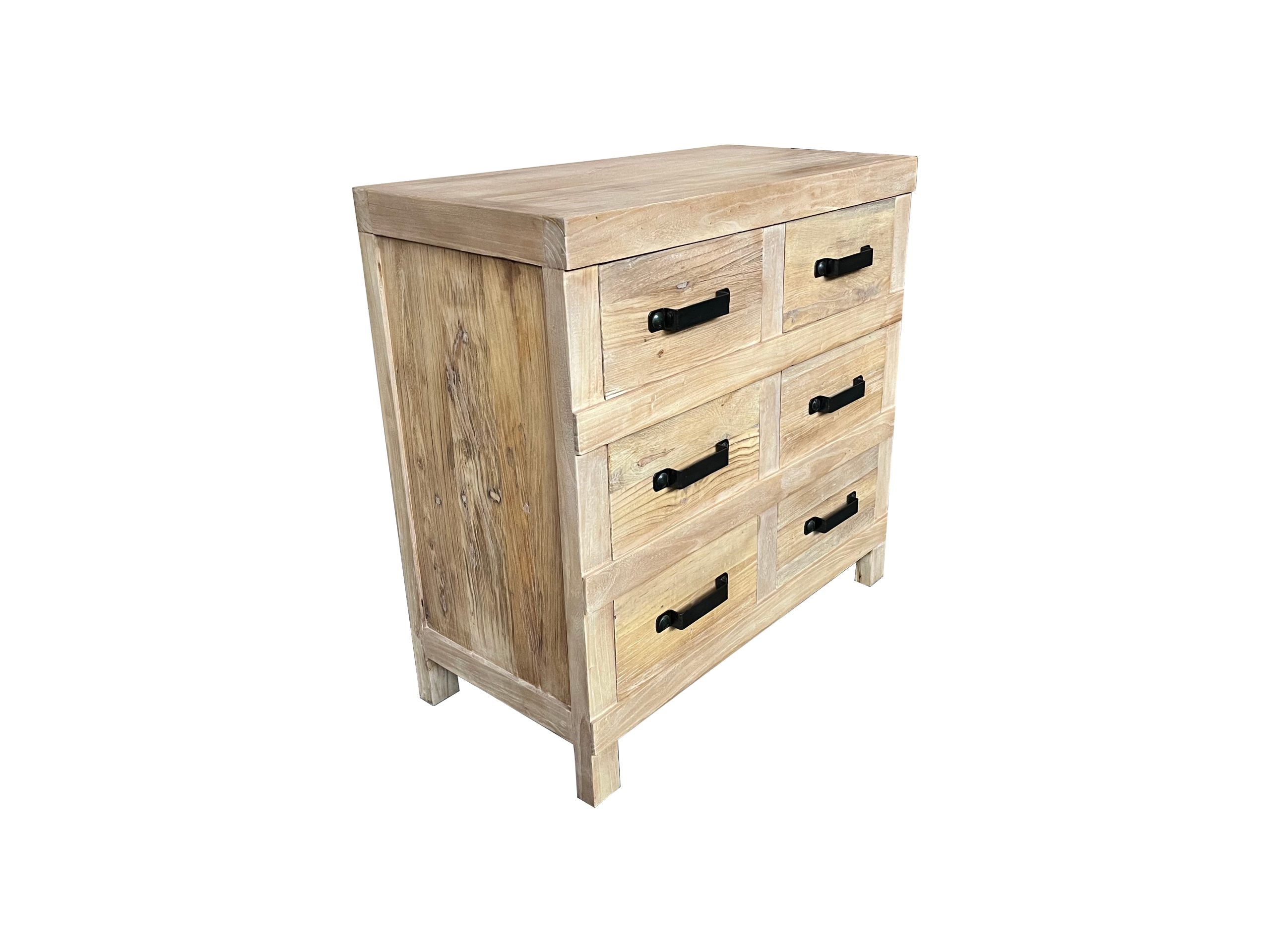 MF Oak Solid Timber 6 Drawer Chest Of Drawers