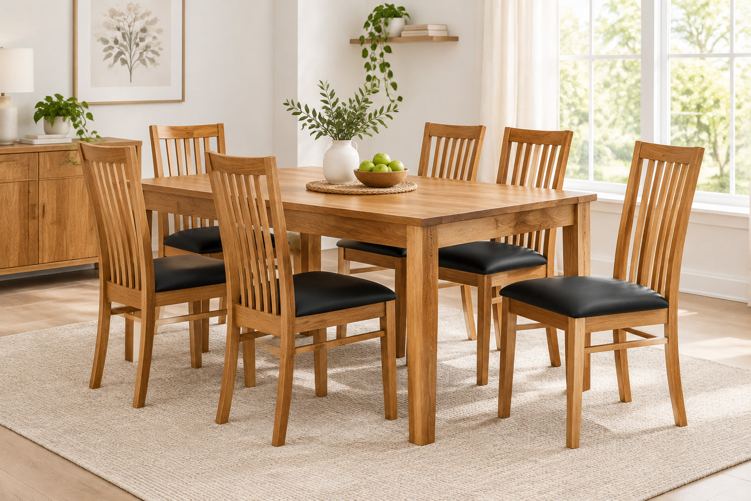 MD Rennes PU Upholstered Seat Timber Leg Dining Chair