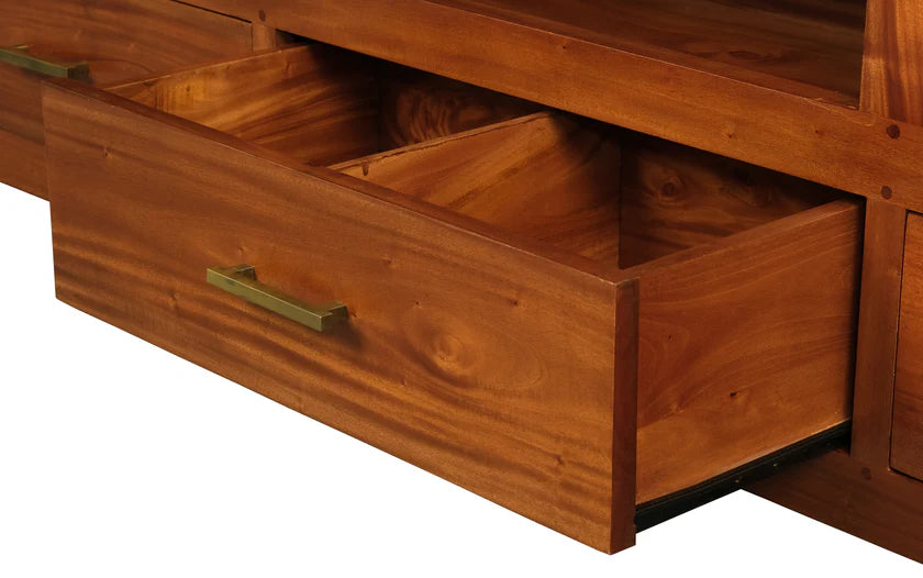 CT Paris Solid Timber 3 Drawer Low Entertainment Unit