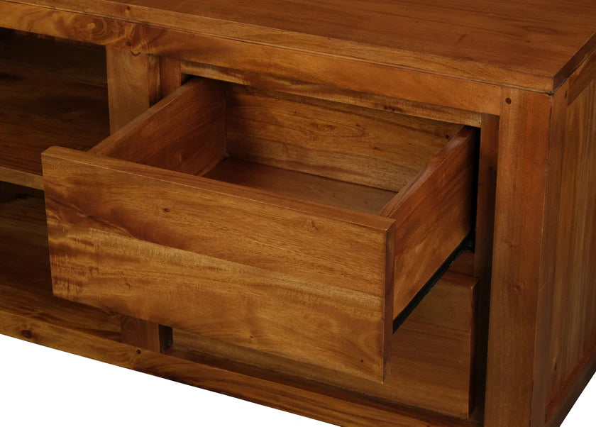 CT Amsterdam Solid Mahogany Timber 4 Drawer Entertainment Unit