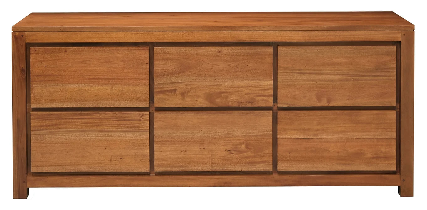 CT Amsterdam Solid Mahogany Timber 6 Drawer Dresser