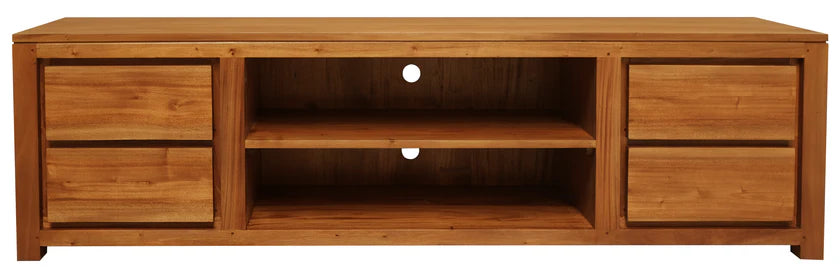 CT Amsterdam Solid Mahogany Timber 4 Drawer Entertainment Unit