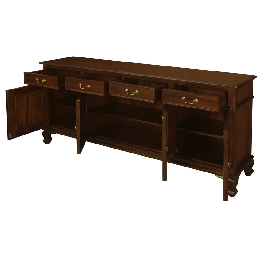CT Queen Anne Solid Timber 4 Door 4 Drawer Buffet